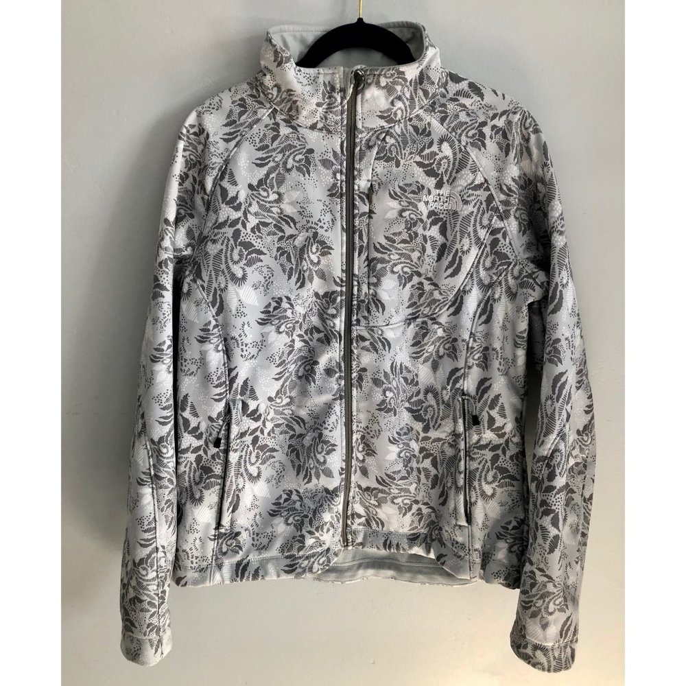 The North Face Women's White & Gray Floral Ski Jacket - L